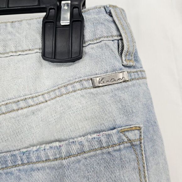 KanCan Women's High Rise Distressed Denim Shorts KC9225L Colored Threads 7/27 - Picture 9 of 10